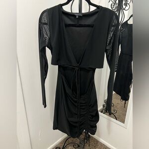 Symphony Black Long Sleeve Sheath Dress